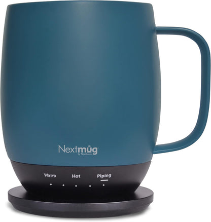 Nextmug - Temperature-Controlled, Self-Heating Coffee Mug | (Black - 14 oz.) – No App, Long-Lasting Battery for Work & Study, Great Gift for Coffee Lovers