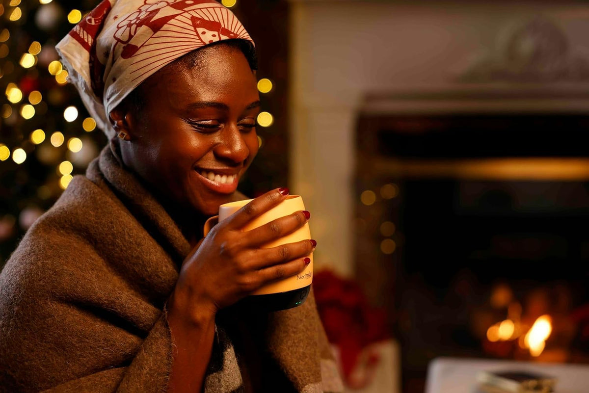 Nextmug - Temperature-Controlled, Self-Heating Coffee Mug | (Black - 14 oz.) – No App, Long-Lasting Battery for Work & Study, Great Gift for Coffee Lovers