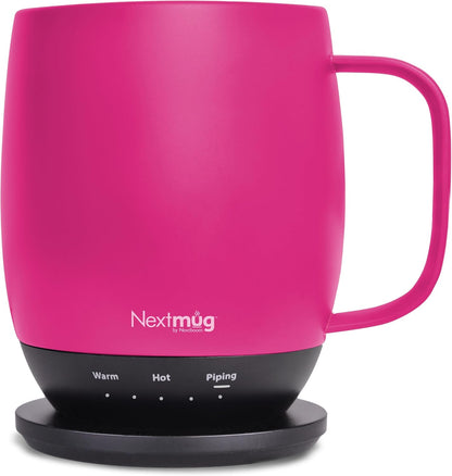 Nextmug - Temperature-Controlled, Self-Heating Coffee Mug | (Black - 14 oz.) – No App, Long-Lasting Battery for Work & Study, Great Gift for Coffee Lovers