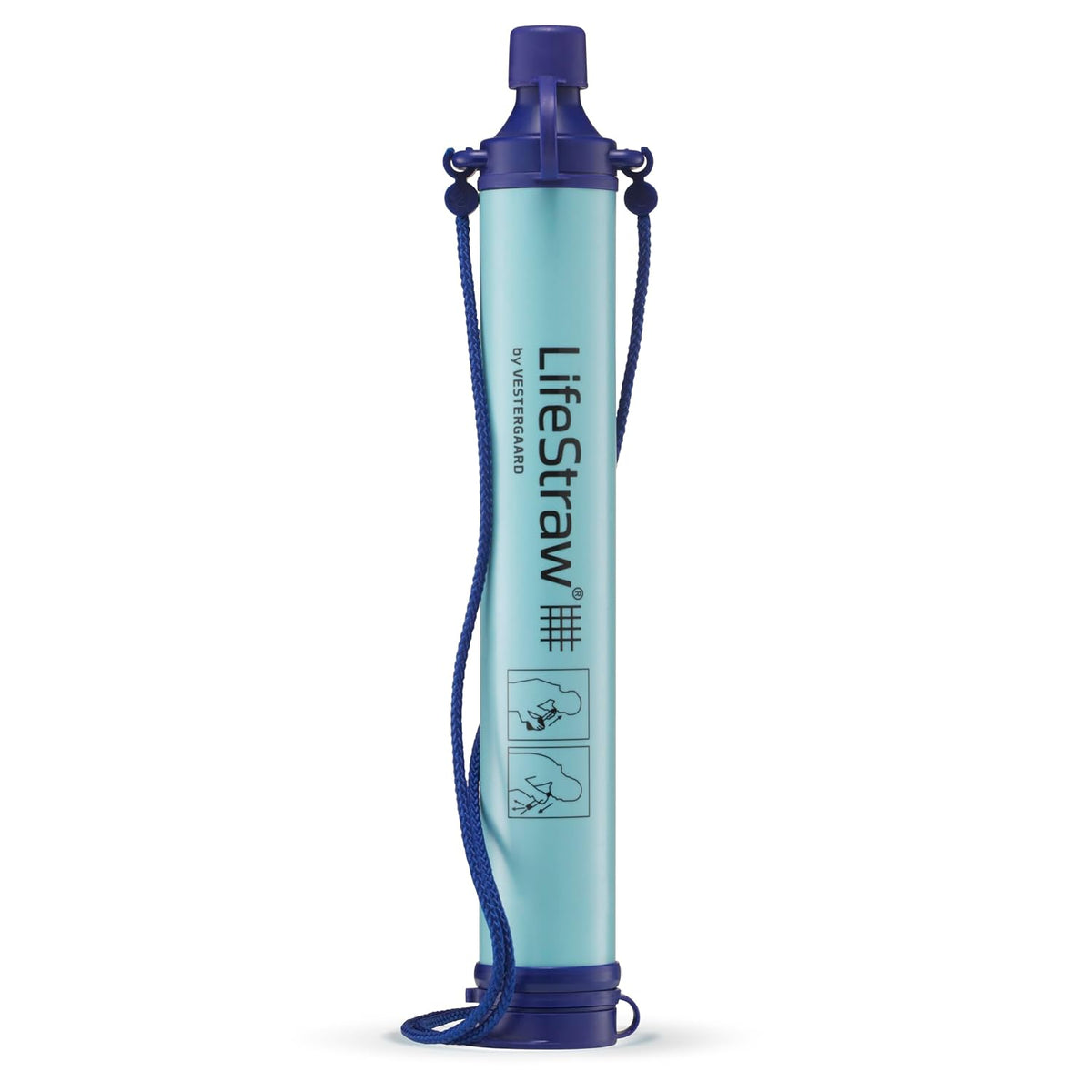 Personal Water Filter for Hiking, Travel and Emergency, Blue, 1PK
