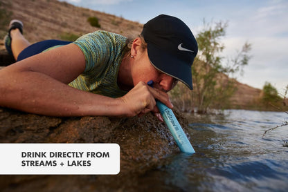 Personal Water Filter for Hiking, Travel and Emergency, Blue, 1PK