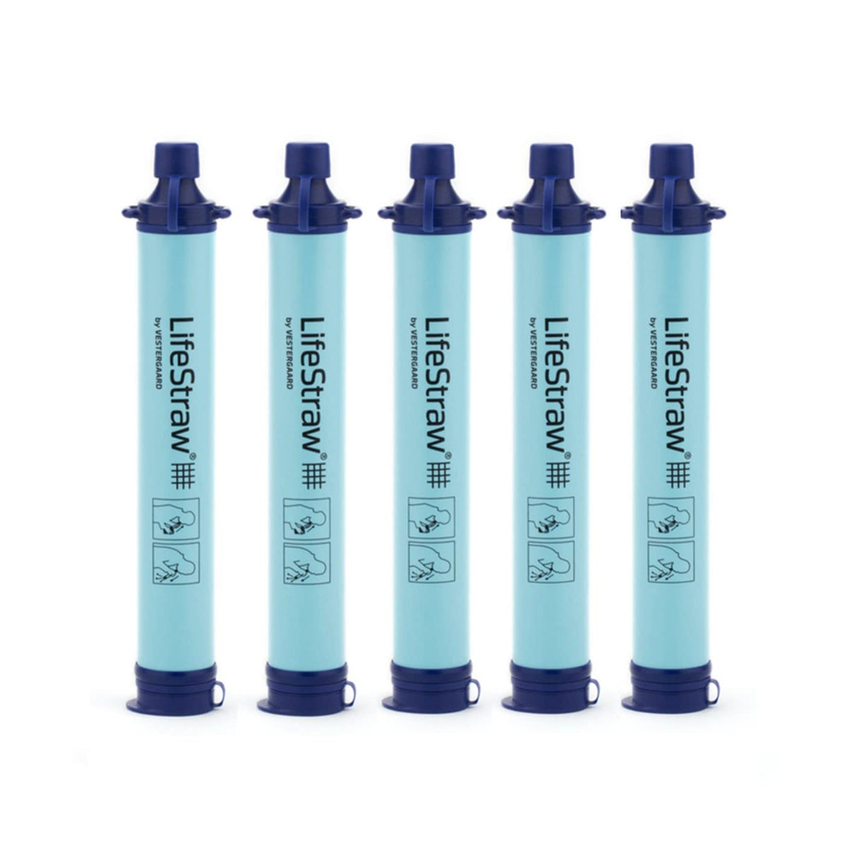 Personal Water Filter for Hiking, Travel and Emergency, Blue, 1PK