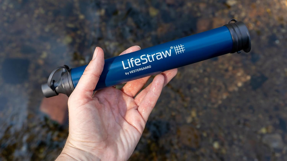 Personal Water Filter for Hiking, Travel and Emergency, Blue, 1PK