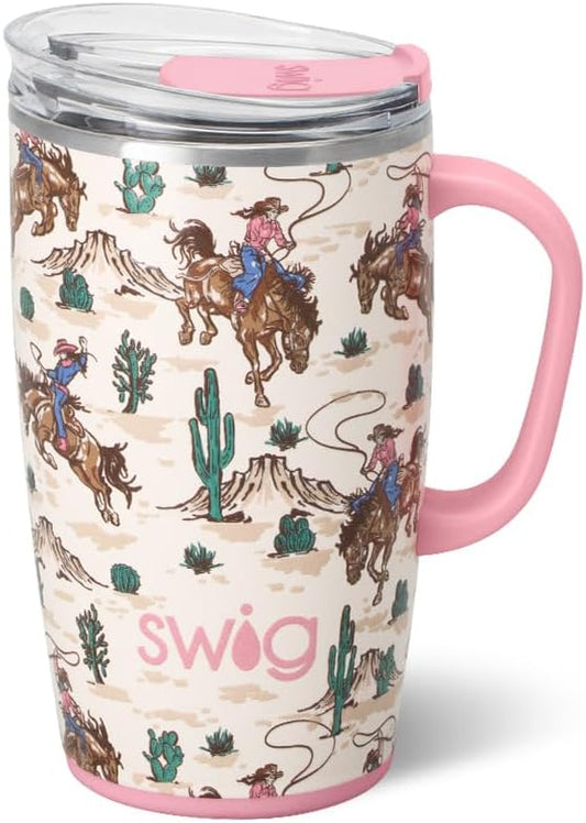 22oz Insulated Travel Mug with Handle & Lid, Pagoda Paradise | Triple Insulated Stainless Steel - Handle & Lid Included - Keeps Coffee Hot or Cold - Cup Holder Friendly