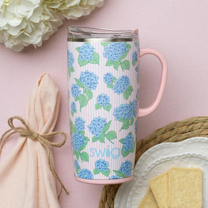 22oz Insulated Travel Mug with Handle & Lid, Pagoda Paradise | Triple Insulated Stainless Steel - Handle & Lid Included - Keeps Coffee Hot or Cold - Cup Holder Friendly