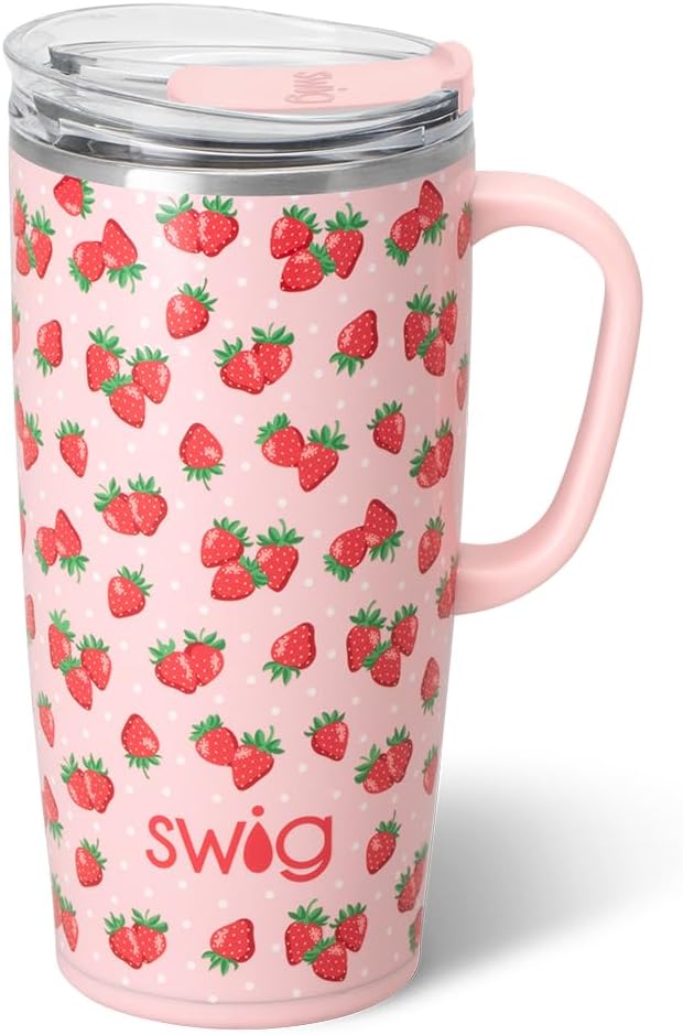 22oz Insulated Travel Mug with Handle & Lid, Pagoda Paradise | Triple Insulated Stainless Steel - Handle & Lid Included - Keeps Coffee Hot or Cold - Cup Holder Friendly