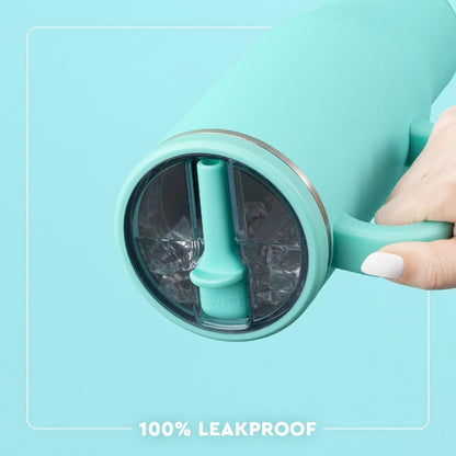 22oz Insulated Travel Mug with Handle & Lid, Pagoda Paradise | Triple Insulated Stainless Steel - Handle & Lid Included - Keeps Coffee Hot or Cold - Cup Holder Friendly