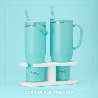 22oz Insulated Travel Mug with Handle & Lid, Pagoda Paradise | Triple Insulated Stainless Steel - Handle & Lid Included - Keeps Coffee Hot or Cold - Cup Holder Friendly