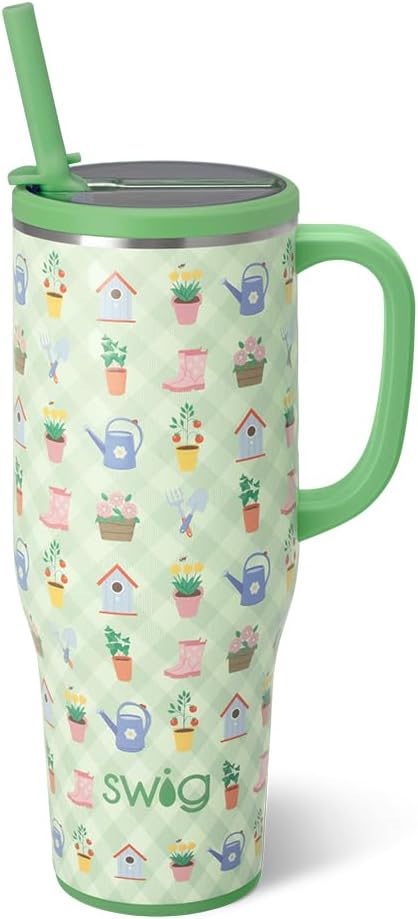 22oz Insulated Travel Mug with Handle & Lid, Pagoda Paradise | Triple Insulated Stainless Steel - Handle & Lid Included - Keeps Coffee Hot or Cold - Cup Holder Friendly