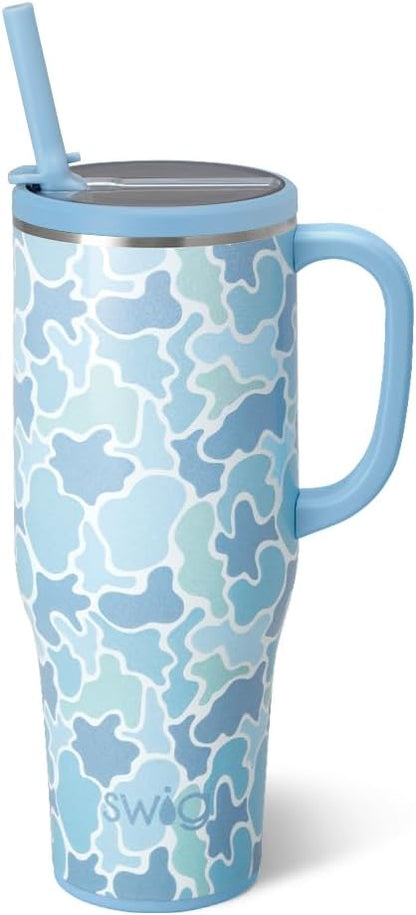 22oz Insulated Travel Mug with Handle & Lid, Pagoda Paradise | Triple Insulated Stainless Steel - Handle & Lid Included - Keeps Coffee Hot or Cold - Cup Holder Friendly