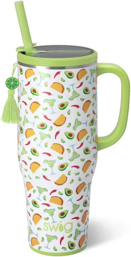22oz Insulated Travel Mug with Handle & Lid, Pagoda Paradise | Triple Insulated Stainless Steel - Handle & Lid Included - Keeps Coffee Hot or Cold - Cup Holder Friendly