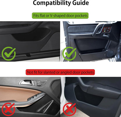 2 Pack Clip On Cup Holder for Car Door Organizer Seat Automotive Extra Drink Coffee Holders Premium PU Leather Black