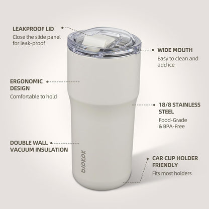 20oz Spill Proof Coffee Tumbler, Insulated Stainless Steel Cup