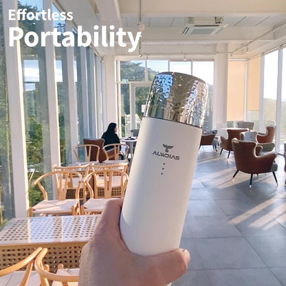 Thrista Vacuum Insulated Stainless Steel Flask, 16.9oz, White Cream | 316 Stainless Steel, Hot & Cold Drinks, Leak-Proof, Titanium Infuser, Compact Design
