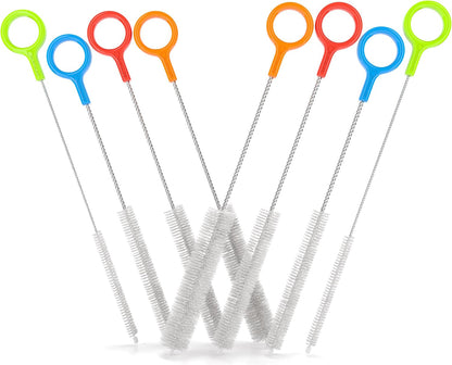 Heavy Duty Cleaning Brushes Set of 4 - Extra Long Straw Cleaners for Metal and Plastic Reusable Drinking Straws, to Clean Small Spaces, Sippy Cups, Water Bottles - Sturdy Hard Brush Bristles