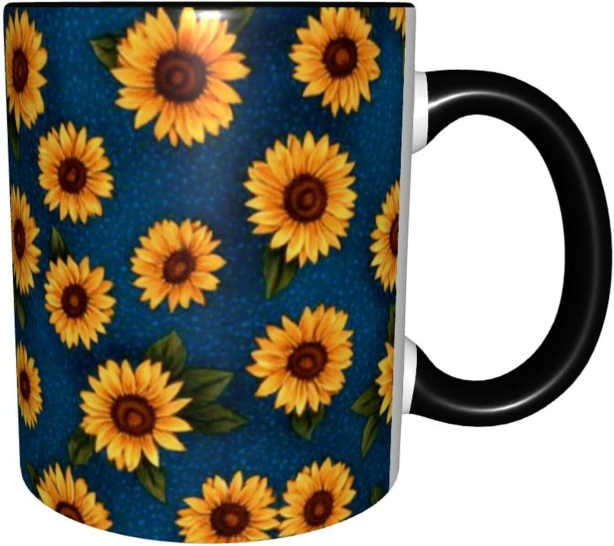 Sunflower Coffee Mug Ceramic Tea Cup With Handle Funny Porcelain Mugs for Women Dishwasher Microwave Safe 11oz