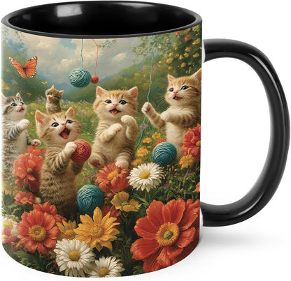 Sunflower Coffee Mug Ceramic Tea Cup With Handle Funny Porcelain Mugs for Women Dishwasher Microwave Safe 11oz