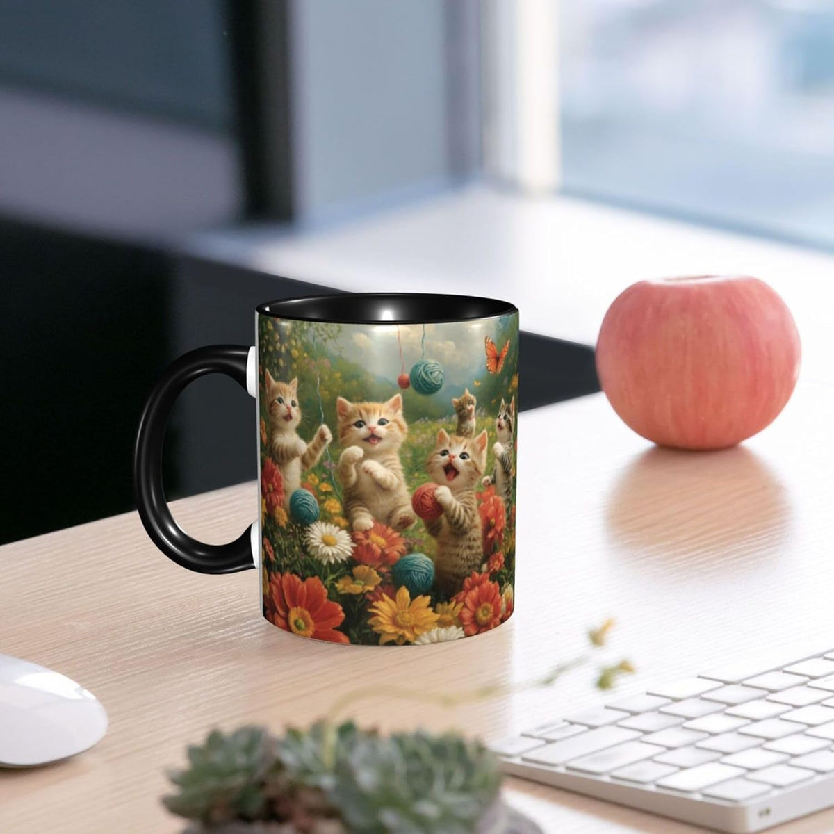 Sunflower Coffee Mug Ceramic Tea Cup With Handle Funny Porcelain Mugs for Women Dishwasher Microwave Safe 11oz