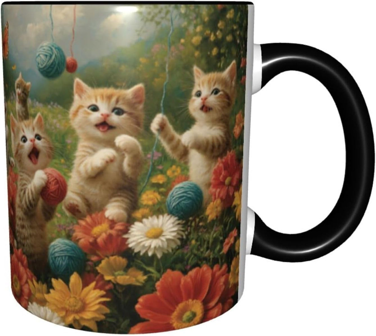 Sunflower Coffee Mug Ceramic Tea Cup With Handle Funny Porcelain Mugs for Women Dishwasher Microwave Safe 11oz
