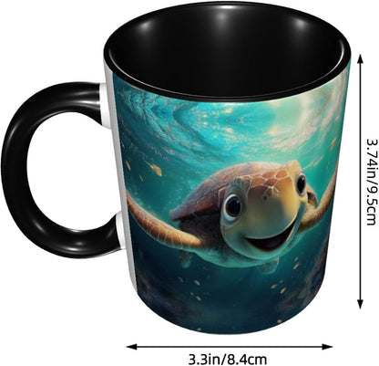 Sunflower Coffee Mug Ceramic Tea Cup With Handle Funny Porcelain Mugs for Women Dishwasher Microwave Safe 11oz