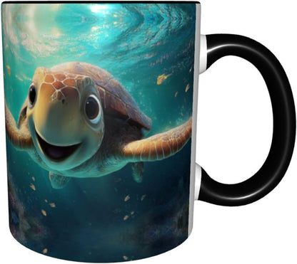 Sunflower Coffee Mug Ceramic Tea Cup With Handle Funny Porcelain Mugs for Women Dishwasher Microwave Safe 11oz