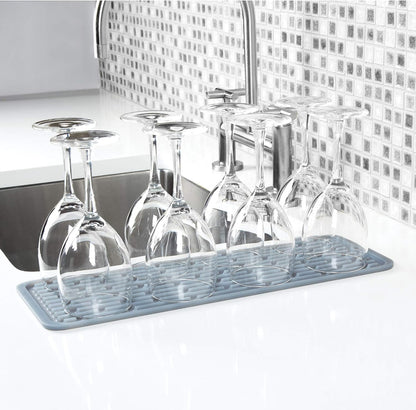 1372100 Good Grips Silicone Stemware Drying Mat, Gray