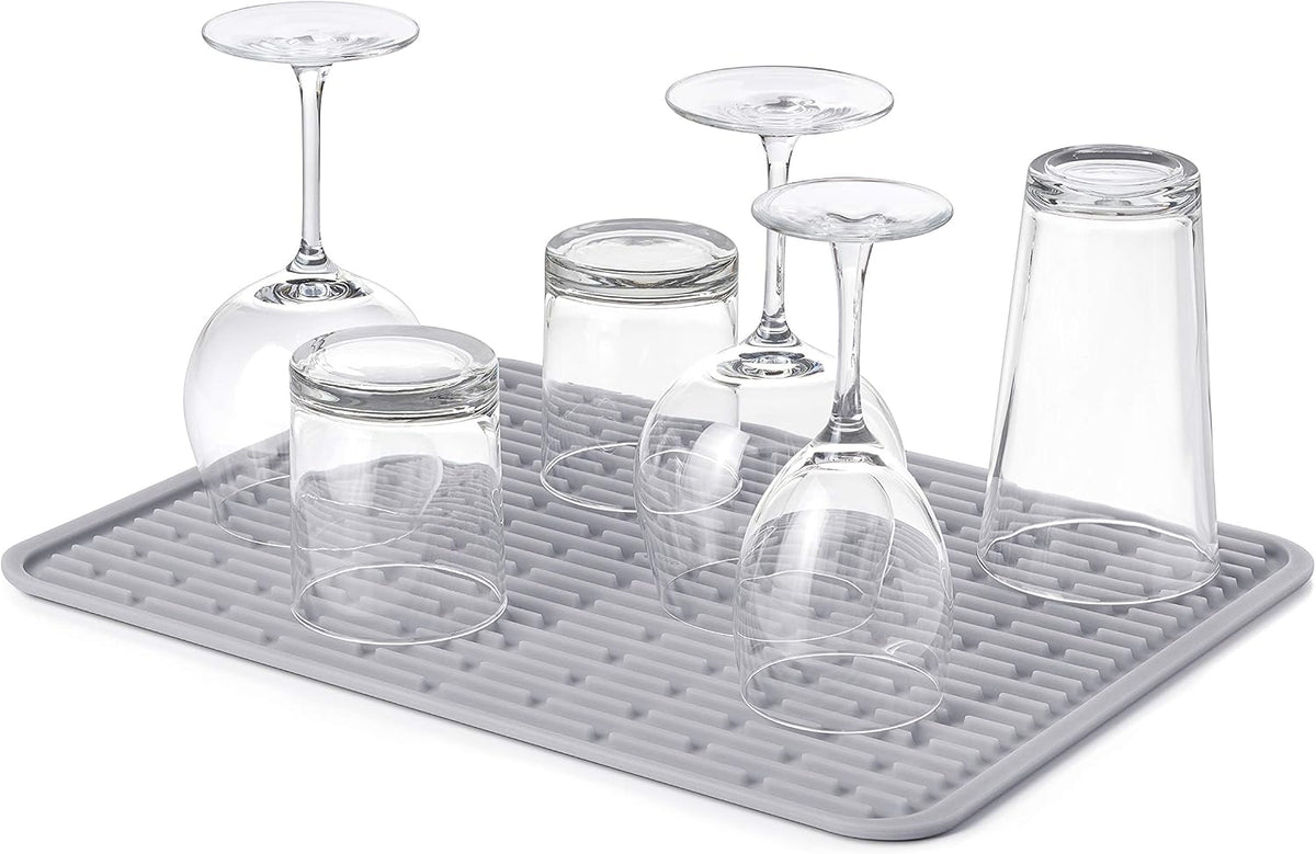 1372100 Good Grips Silicone Stemware Drying Mat, Gray