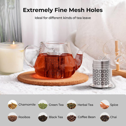 Extra Fine Mesh Tea Infuser for Loose Leaf Tea Steeper 1.5”x2.2”