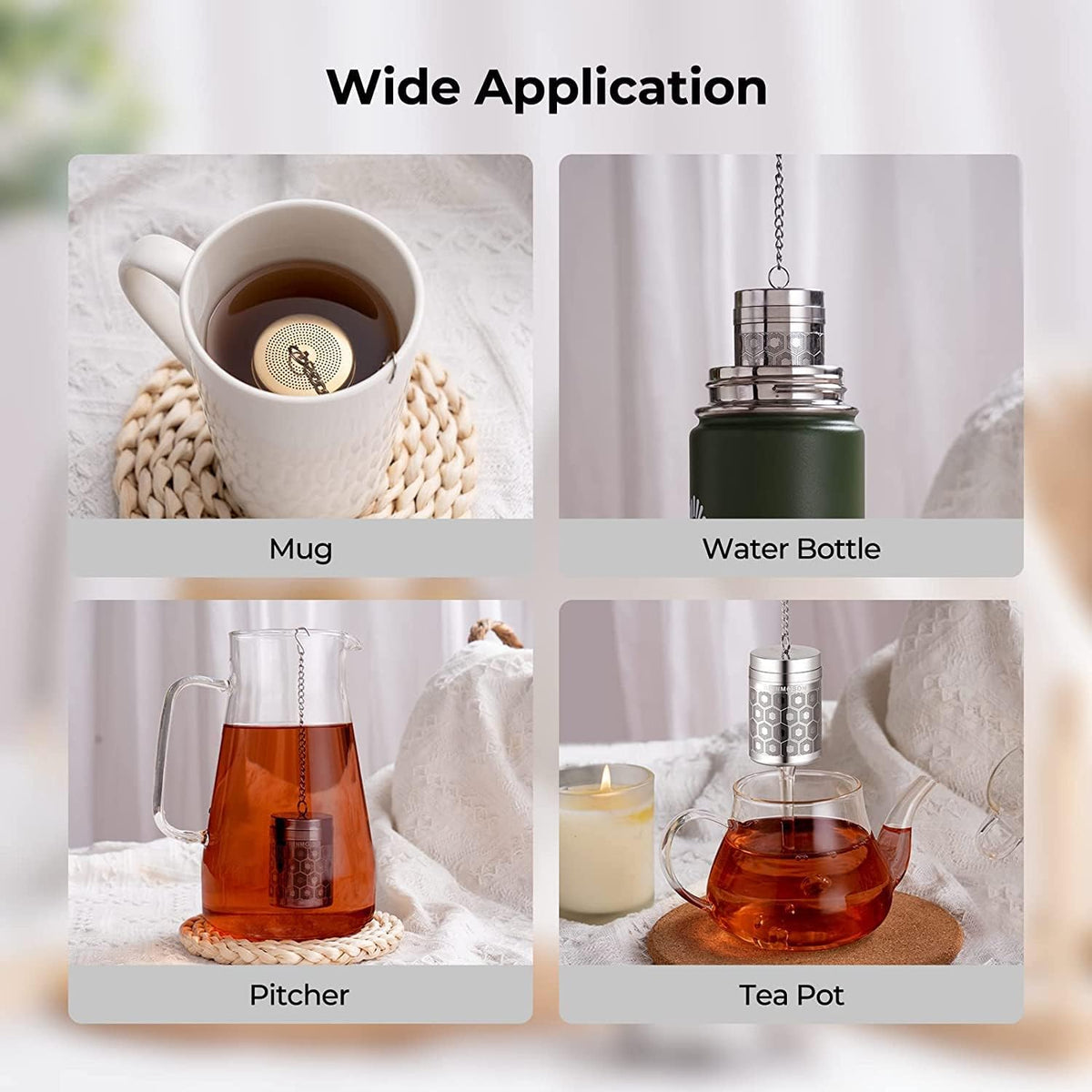 Extra Fine Mesh Tea Infuser for Loose Leaf Tea Steeper 1.5”x2.2”