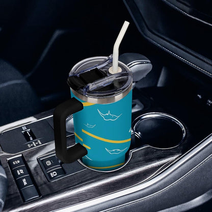 Leakproof Car Cup Vacuum Sealed With Lid For Office Crystal Clear Blue Water Ripple Print Drinkware Light Rose Red-style-5 - Colors A