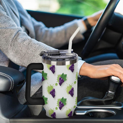 Leakproof Car Cup Vacuum Sealed With Lid For Office Crystal Clear Blue Water Ripple Print Drinkware Light Rose Red-style-5 - Colors A