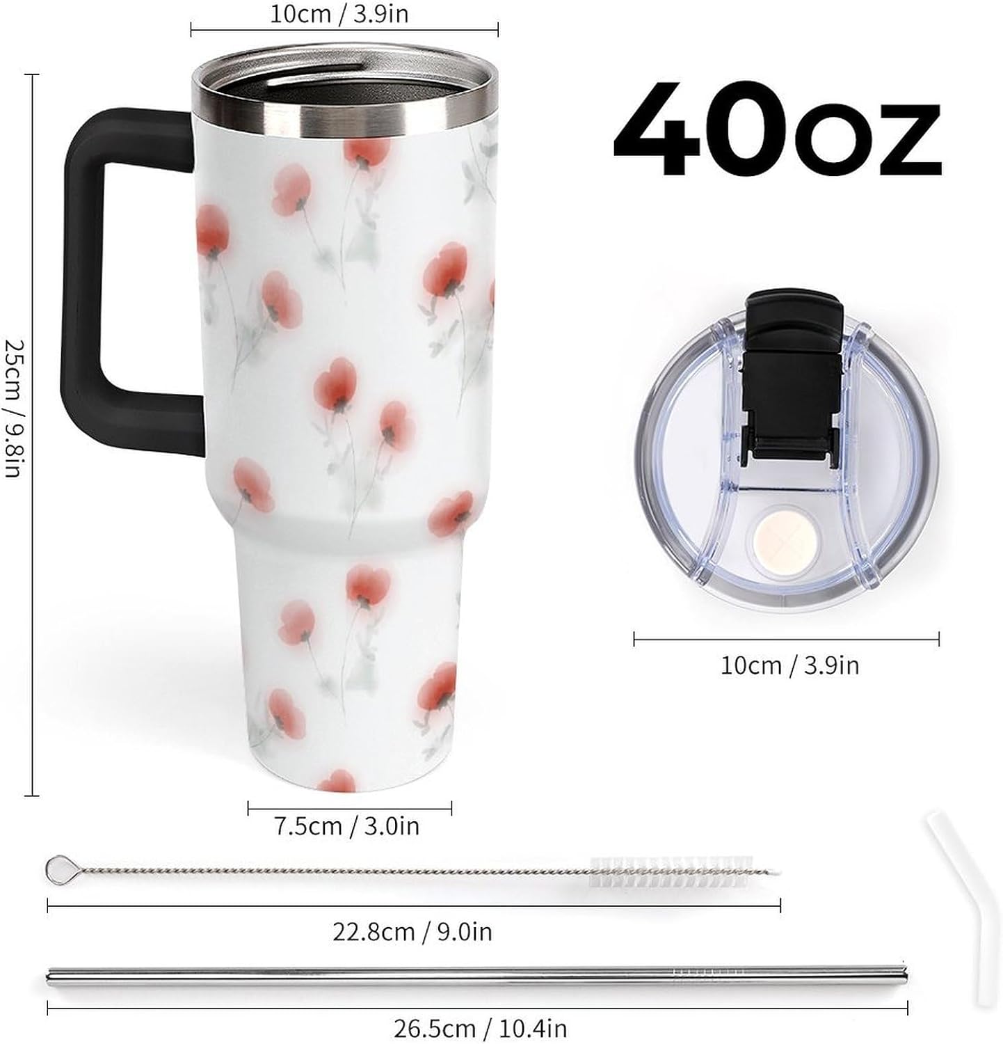 Leakproof Car Cup Vacuum Sealed With Lid For Office Crystal Clear Blue Water Ripple Print Drinkware Light Rose Red-style-5 - Colors A