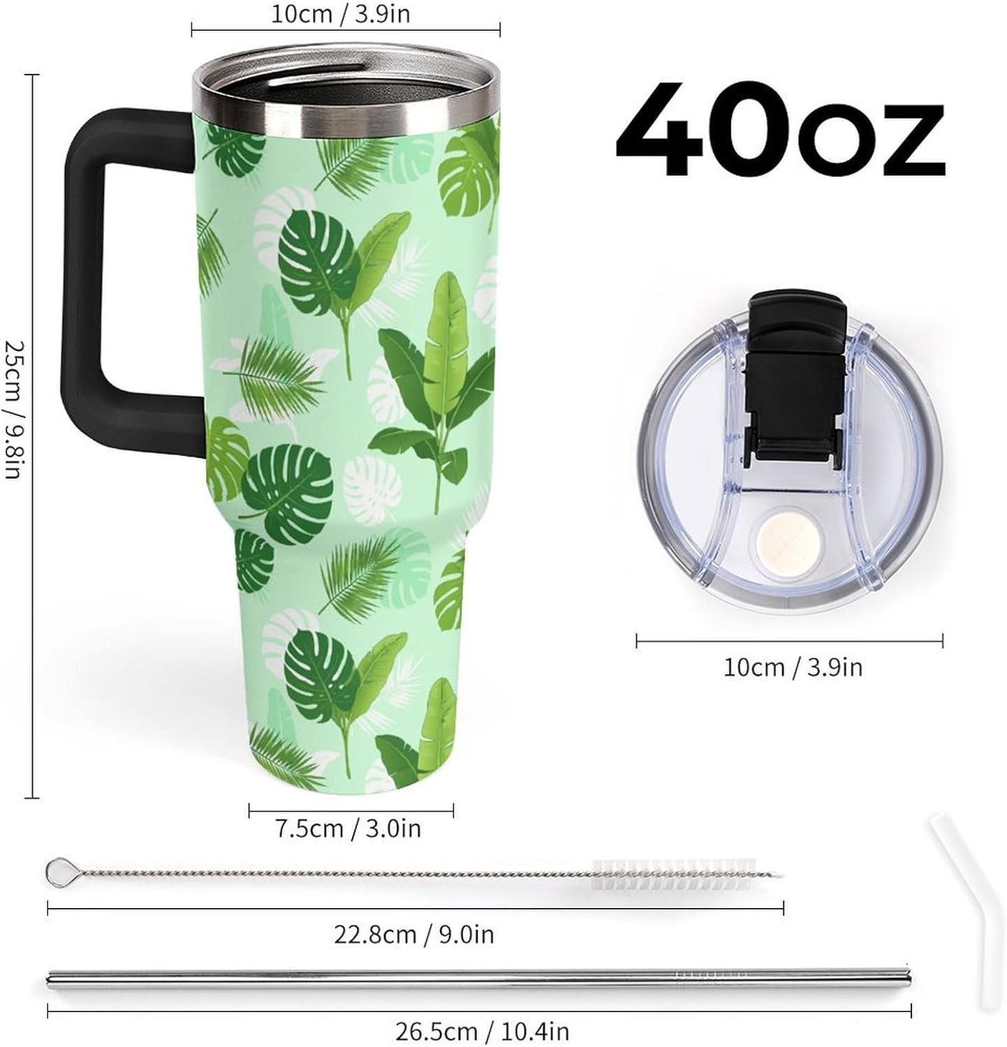 Leakproof Car Cup Vacuum Sealed With Lid For Office Crystal Clear Blue Water Ripple Print Drinkware Light Rose Red-style-5 - Colors A