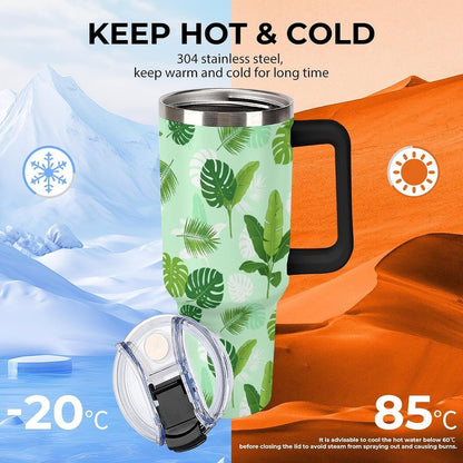 Leakproof Car Cup Vacuum Sealed With Lid For Office Crystal Clear Blue Water Ripple Print Drinkware Light Rose Red-style-5 - Colors A