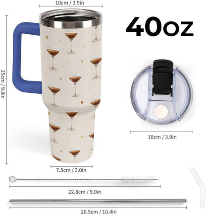 Leakproof Car Cup Vacuum Sealed With Lid For Office Crystal Clear Blue Water Ripple Print Drinkware Light Rose Red-style-5 - Colors A