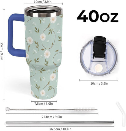 Leakproof Car Cup Vacuum Sealed With Lid For Office Crystal Clear Blue Water Ripple Print Drinkware Light Rose Red-style-5 - Colors A