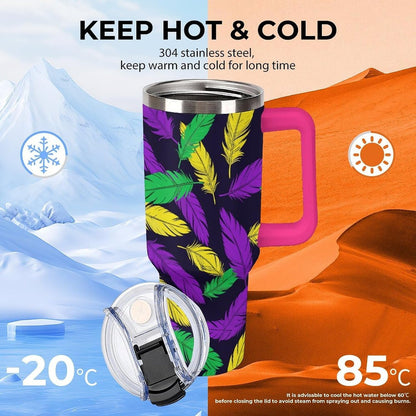 Leakproof Car Cup Vacuum Sealed With Lid For Office Crystal Clear Blue Water Ripple Print Drinkware Light Rose Red-style-5 - Colors A