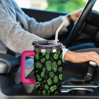 Leakproof Car Cup Vacuum Sealed With Lid For Office Crystal Clear Blue Water Ripple Print Drinkware Light Rose Red-style-5 - Colors A