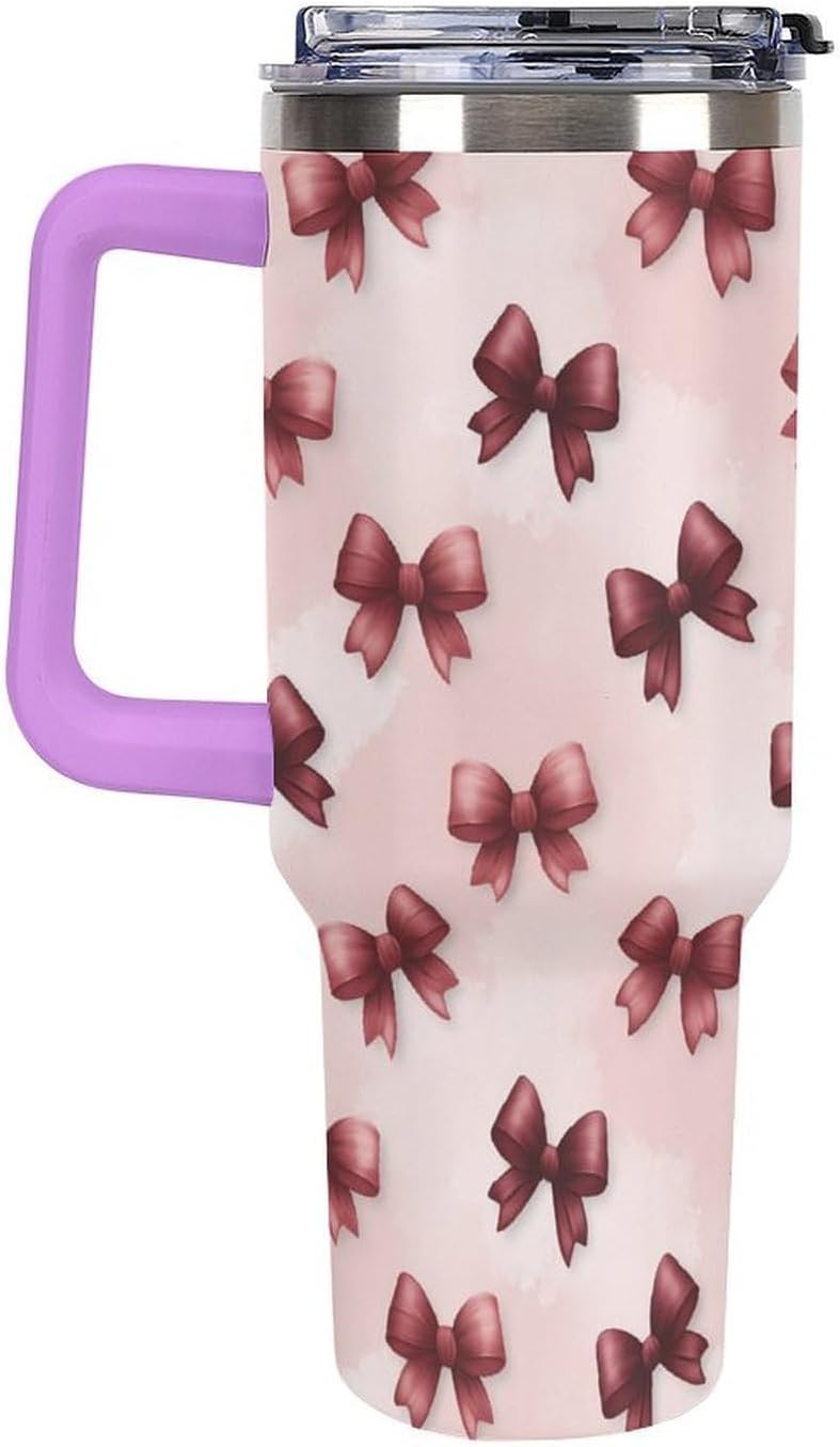 Leakproof Car Cup Vacuum Sealed With Lid For Office Crystal Clear Blue Water Ripple Print Drinkware Light Rose Red-style-5 - Colors A