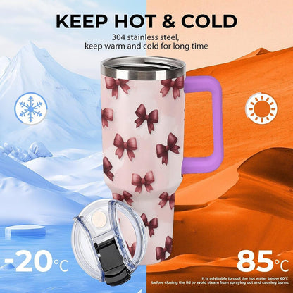 Leakproof Car Cup Vacuum Sealed With Lid For Office Crystal Clear Blue Water Ripple Print Drinkware Light Rose Red-style-5 - Colors A