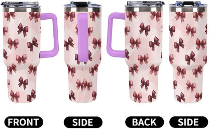 Leakproof Car Cup Vacuum Sealed With Lid For Office Crystal Clear Blue Water Ripple Print Drinkware Light Rose Red-style-5 - Colors A