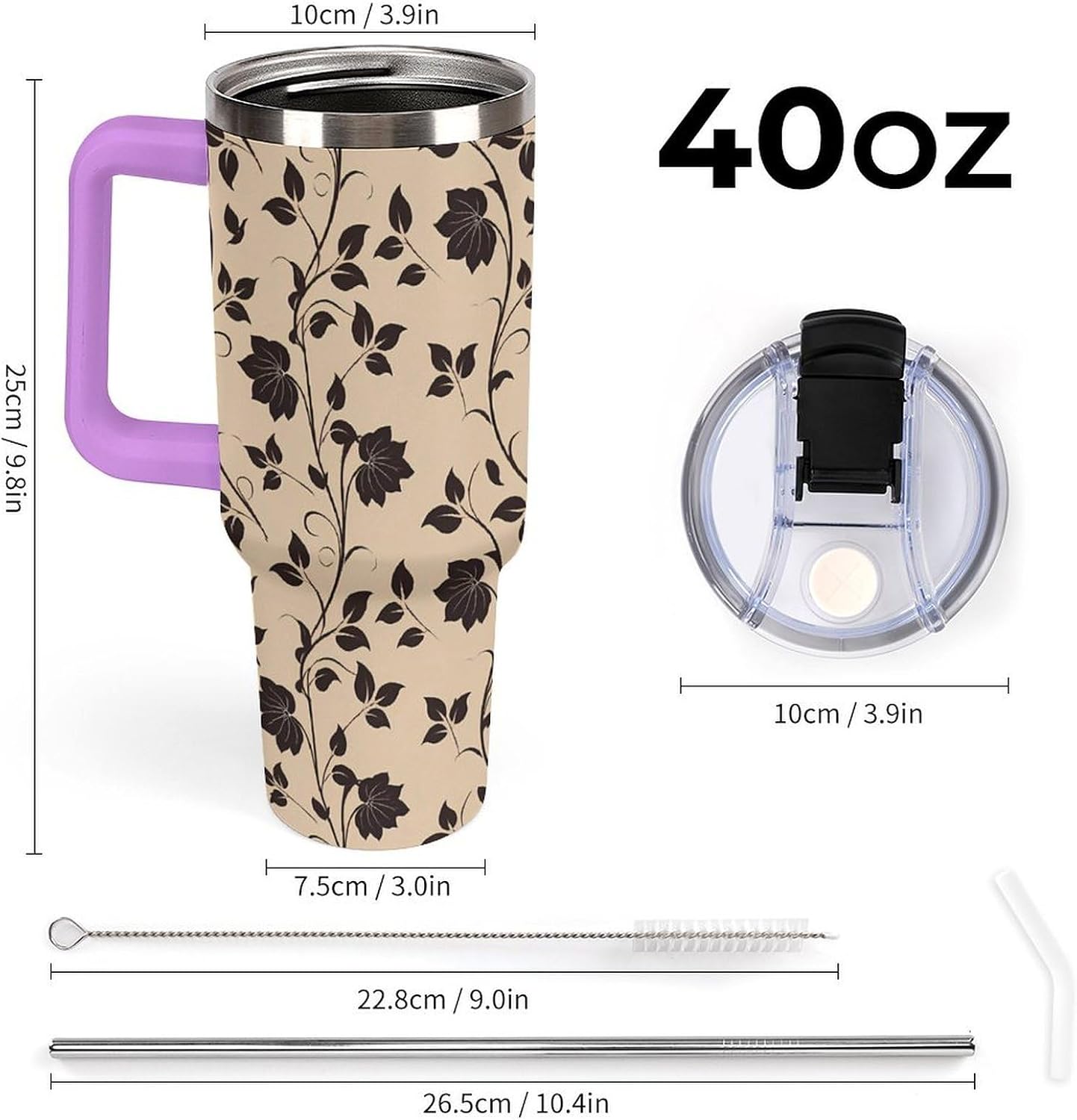 Leakproof Car Cup Vacuum Sealed With Lid For Office Crystal Clear Blue Water Ripple Print Drinkware Light Rose Red-style-5 - Colors A