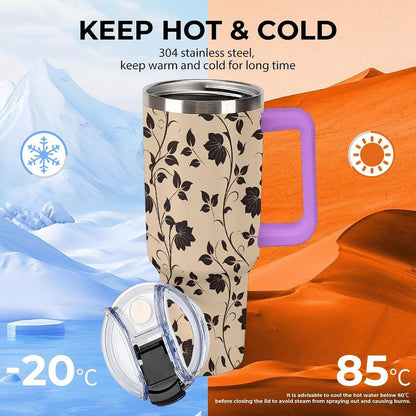 Leakproof Car Cup Vacuum Sealed With Lid For Office Crystal Clear Blue Water Ripple Print Drinkware Light Rose Red-style-5 - Colors A