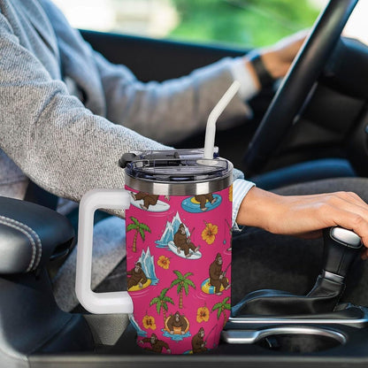 Leakproof Car Cup Vacuum Sealed With Lid For Office Crystal Clear Blue Water Ripple Print Drinkware Light Rose Red-style-5 - Colors A