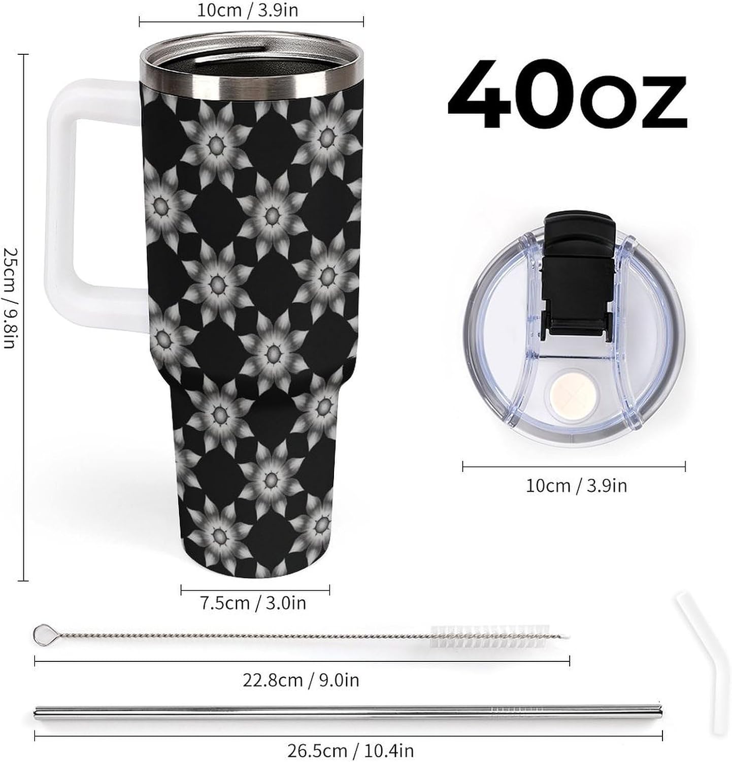 Leakproof Car Cup Vacuum Sealed With Lid For Office Crystal Clear Blue Water Ripple Print Drinkware Light Rose Red-style-5 - Colors A
