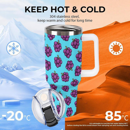 Leakproof Car Cup Vacuum Sealed With Lid For Office Crystal Clear Blue Water Ripple Print Drinkware Light Rose Red-style-5 - Colors A