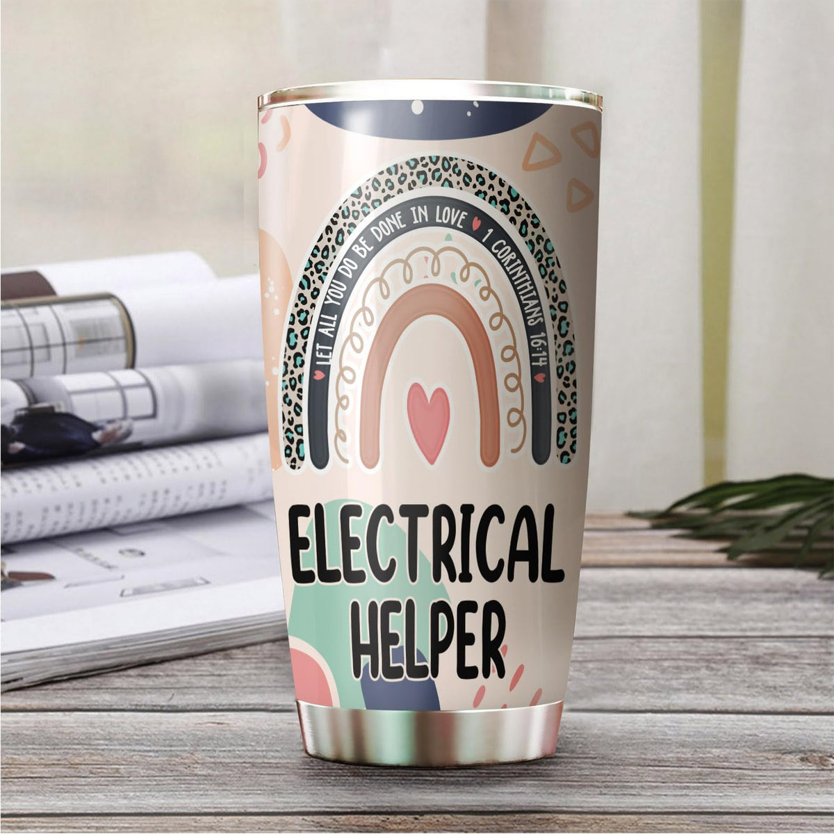 Let All You Do Be Done In Love Postal Clerk Tumbler Stainless Steel 20oz, Office Gifts Women Men Work Friends Coworker, Driking Coffee Cup For Birthday Christmas - Colors G