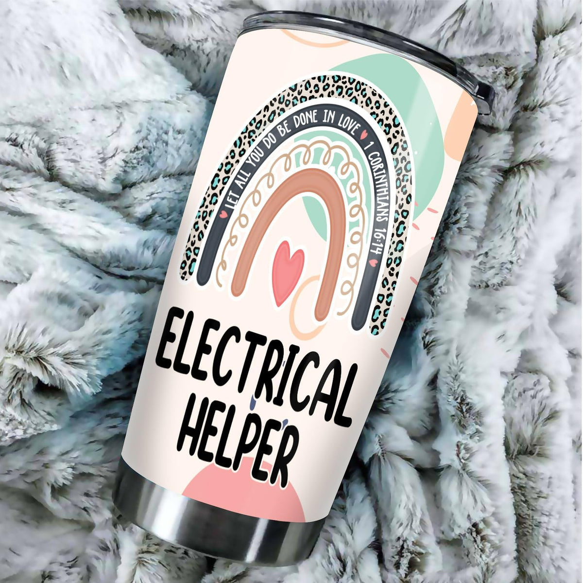 Let All You Do Be Done In Love Postal Clerk Tumbler Stainless Steel 20oz, Office Gifts Women Men Work Friends Coworker, Driking Coffee Cup For Birthday Christmas - Colors G