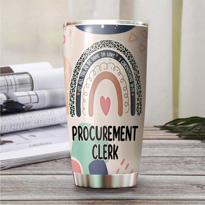 Let All You Do Be Done In Love Postal Clerk Tumbler Stainless Steel 20oz, Office Gifts Women Men Work Friends Coworker, Driking Coffee Cup For Birthday Christmas - Colors G