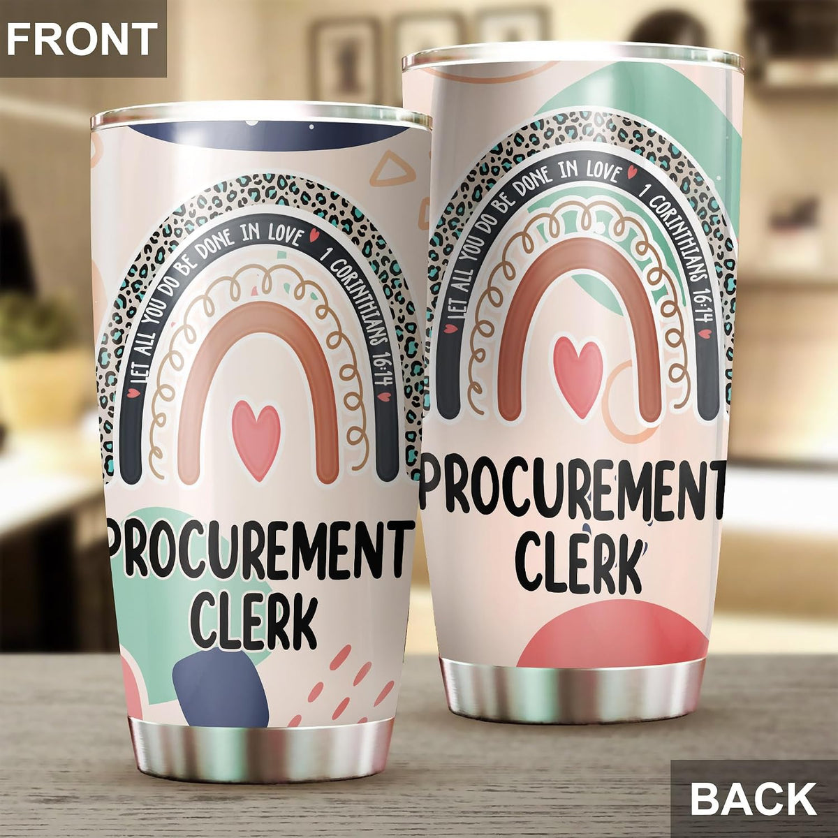 Let All You Do Be Done In Love Postal Clerk Tumbler Stainless Steel 20oz, Office Gifts Women Men Work Friends Coworker, Driking Coffee Cup For Birthday Christmas - Colors G